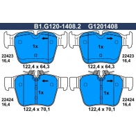 Тормозные колодки дисковые, комплект GALFER B1.G120-1408.2 Mercedes GLC (C253) 1 Купе 300 e 4-matic (253.353) 320 л.с. 2019 – 2024 FZQ P4D5