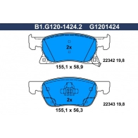 Тормозные колодки дисковые, комплект GALFER B1.G120-1424.2 B AM45X0 Opel Astra (K) 5 Хэтчбек 1.5 CRDI (68) 105 л.с. 2019 – 2025