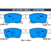 Тормозные колодки дисковые, комплект GALFER T CTYZ Opel Astra (K) 5 Хэтчбек 1.5 CRDI (68) 105 л.с. 2019 – 2025 B1.G120-1426.2