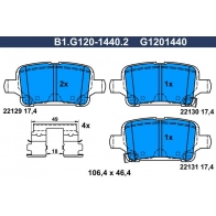 Тормозные колодки дисковые, комплект GALFER B1.G120-1440.2 Opel Astra (K) 5 Хэтчбек 1.5 CRDI (68) 105 л.с. 2019 – 2025 NK 0IO