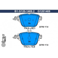 Тормозные колодки дисковые, комплект GALFER Mercedes E-Class (C238) 5 Купе E 400 d 4-matic (238.323) 330 л.с. 2020 – 2024 B1.G120-1469.2 U 2S7ZY