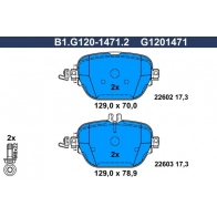 Тормозные колодки дисковые, комплект GALFER B1.G120-1471.2 1440635791 MTM H1R8