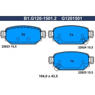 Тормозные колодки дисковые, комплект GALFER 47 32E Mazda 3 (BM, BN) 3 2013 – 2018 B1.G120-1501.2