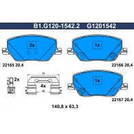 Тормозные колодки дисковые, комплект GALFER 1440635806 5 5C4BJ B1.G120-1542.2