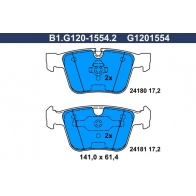 Тормозные колодки дисковые, комплект GALFER B1.G120-1554.2 TU4 YKA 1440635811