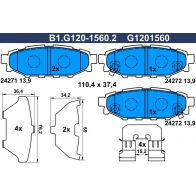 Тормозные колодки дисковые, комплект GALFER TJP61 ZI B1.G120-1560.2 1440635814