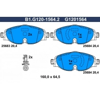 Тормозные колодки дисковые, комплект GALFER B1.G120-1564.2 U7C51 47 1440635815