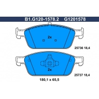 Тормозные колодки дисковые, комплект GALFER YQ ZKX Ford Kuga 2 (CBS, C512, DM2) Кроссовер 1.5 TDCi 120 л.с. 2016 – 2025 B1.G120-1578.2
