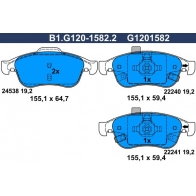 Тормозные колодки дисковые, комплект GALFER M5Z9 4 B1.G120-1582.2 1440635823