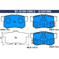 Тормозные колодки дисковые, комплект GALFER BN87 7 1440635828 B1.G120-1590.2