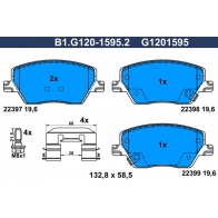 Тормозные колодки дисковые, комплект GALFER Fiat Tipo B1.G120-1595.2 D N4TU