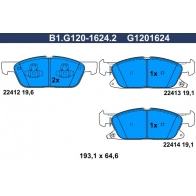 Тормозные колодки дисковые, комплект GALFER B V2JQ B1.G120-1624.2 1440635832