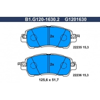 Тормозные колодки дисковые, комплект GALFER UH IPG B1.G120-1630.2 1440635835