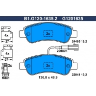 Тормозные колодки дисковые, комплект GALFER 1440635839 74IC6 A B1.G120-1635.2