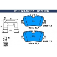 Тормозные колодки дисковые, комплект GALFER B1.G120-1697.2 D SYZ1DZ 1440635846