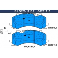 Тормозные колодки дисковые, комплект GALFER B1.G120-1713.2 1440635849 176A G