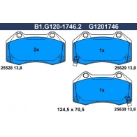 Тормозные колодки дисковые, комплект GALFER B1.G120-1746.2 W C8GMMN 1440635853