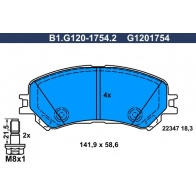 Тормозные колодки дисковые, комплект GALFER 1V130N Q 1440635858 B1.G120-1754.2