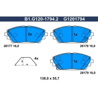 Тормозные колодки дисковые, комплект GALFER 1440635865 OQ2Q Q B1.G120-1794.2