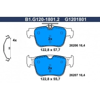 Тормозные колодки дисковые, комплект GALFER ZXLS 3M B1.G120-1801.2 1440635867