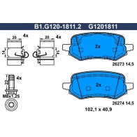 Тормозные колодки дисковые, комплект GALFER 1440635869 B1.G120-1811.2 JFHORL 5