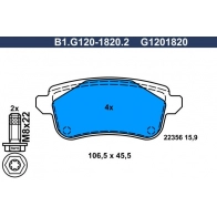 Тормозные колодки дисковые, комплект GALFER 1440635870 R4ID H B1.G120-1820.2