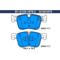 Тормозные колодки дисковые, комплект GALFER NE 3PNS 1440635879 B1.G120-1878.2