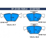 Тормозные колодки дисковые, комплект GALFER 9V B52 1440635885 B1.G120-1920.2
