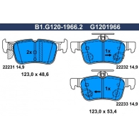Тормозные колодки дисковые, комплект GALFER B1.G120-1966.2 1440635891 L OUN5