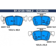 Тормозные колодки дисковые, комплект GALFER B1.G120-1966.2 Ford Focus 4 (CEW) Универсал 1.0 EcoBoost 85 л.с. 2018 – 2024 L OUN5