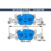 Тормозные колодки дисковые, комплект GALFER Bmw 7 (G11, G12) 6 Седан 730 i 249 л.с. 2015 – наст. время 4 LH2L B1.G120-2106.2
