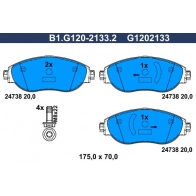 Тормозные колодки дисковые, комплект GALFER 8 XK1IS Audi Q3 (F3B) 2 Кроссовер B1.G120-2133.2
