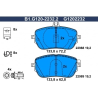 Тормозные колодки дисковые, комплект GALFER Mercedes A-Class (W177) 4 Седан 1.3 A 200 (1787) 163 л.с. 2018 – 2024 NZZF N B1.G120-2232.2