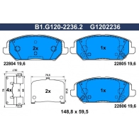 Тормозные колодки дисковые, комплект GALFER E R3BZ1 1440635908 B1.G120-2236.2