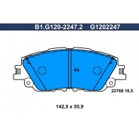 Тормозные колодки дисковые, комплект GALFER B1.G120-2247.2 1440635911 CAV BI