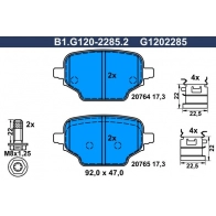 Тормозные колодки дисковые, комплект GALFER Citroen Berlingo 3 (K9, ETP2) Минивэн 1.5 BlueHDi 75 76 л.с. 2018 – 2024 8POTE Y B1.G120-2285.2