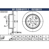 Тормозной диск GALFER B1.G209-0111.1 IA IYL Honda Fit 2 (GD, GE) Хэтчбек 1.3 iDSi 86 л.с. 2002 – 2007