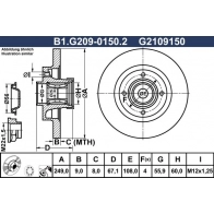 Тормозной диск GALFER 8PM GO 1440635952 B1.G209-0150.2