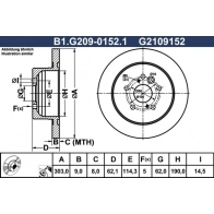 Тормозной диск GALFER B1.G209-0152.1 CFHZT NL 1440635953