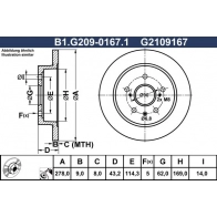 Тормозной диск GALFER T JB1D B1.G209-0167.1 1440635959