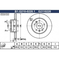 Тормозной диск GALFER P6AZ J B1.G210-0220.1 1440635965