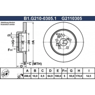 Тормозной диск GALFER B1.G210-0305.1 1440635978 W29P X