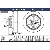 Тормозной диск GALFER N CWPJGT B1.G210-0311.1 1440635980