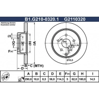 Тормозной диск GALFER AM8H H B1.G210-0320.1 1440635985