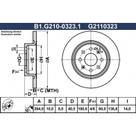 Тормозной диск GALFER 1440635986 C SXII9 B1.G210-0323.1
