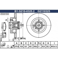 Тормозной диск GALFER NM J9B B1.G210-0325.2 Renault Scenic (JM) 2 Минивэн 1.5 dCi (JM02. JM13) 101 л.с. 2003 – 2025