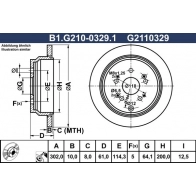 Тормозной диск GALFER B1.G210-0329.1 KM5 0TVE 1440635989
