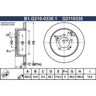 Тормозной диск GALFER B1.G210-0330.1 H K37X 1440635990