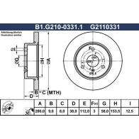 Тормозной диск GALFER B1.G210-0331.1 1440635991 00 DRC