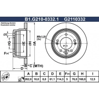 Тормозной диск GALFER B1.G210-0332.1 R2 PFC 1440635992